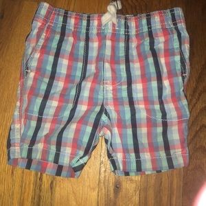 Pink and blue plaid shorts
